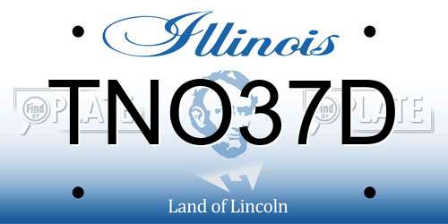 TNO37D Illinois License Plate