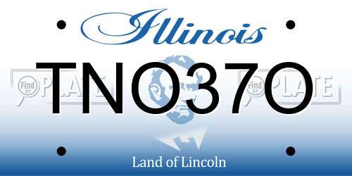 TNO37O Illinois License Plate