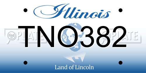 TNO382 Illinois License Plate