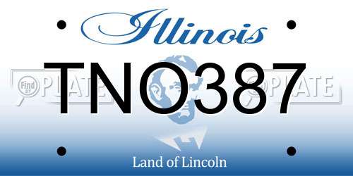 TNO387 Illinois License Plate