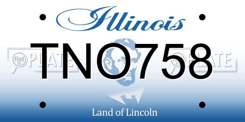 TNO758 Illinois License Plate