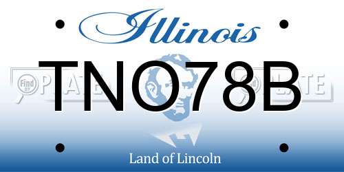 TNO78B Illinois License Plate
