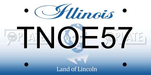 TNOE57 Illinois License Plate