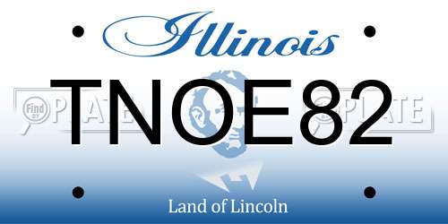 TNOE82 Illinois License Plate