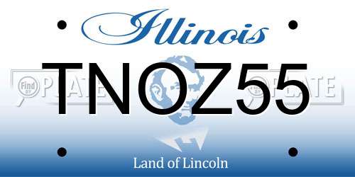 TNOZ55 Illinois License Plate