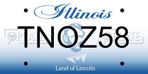 TNOZ58 Illinois License Plate