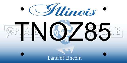 TNOZ85 Illinois License Plate