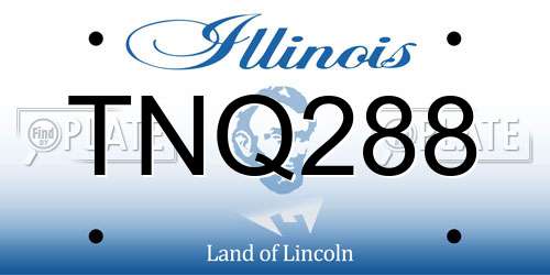TNQ288 Illinois License Plate