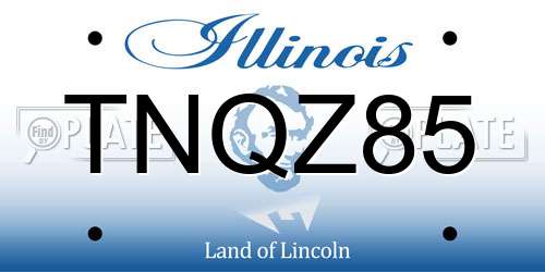 TNQZ85 Illinois License Plate
