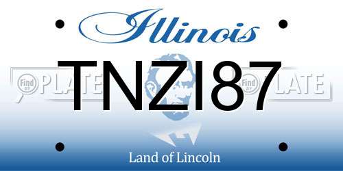 TNZI87 Illinois License Plate