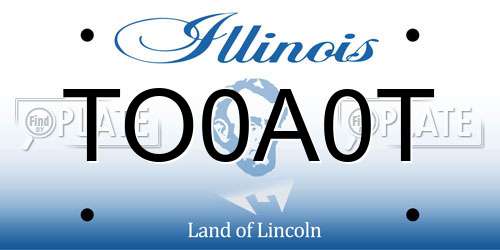 TO0A0T Illinois License Plate