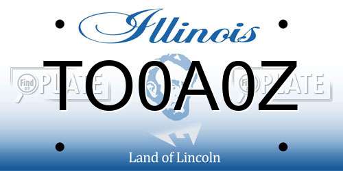 TO0A0Z Illinois License Plate
