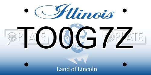 TO0G7Z Illinois License Plate