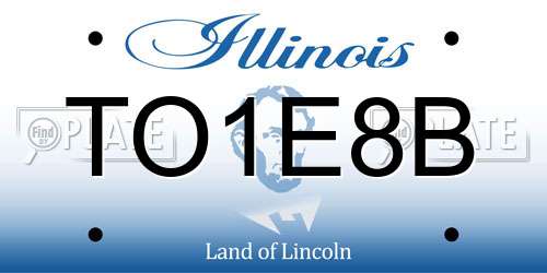 TO1E8B Illinois License Plate