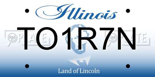 TO1R7N Illinois License Plate