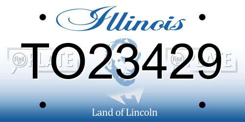 TO23429 Illinois License Plate