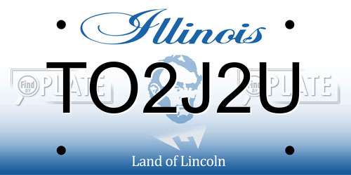 TO2J2U Illinois License Plate