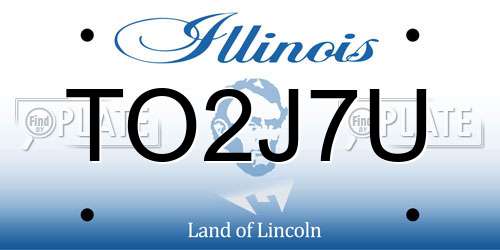 TO2J7U Illinois License Plate