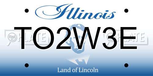 TO2W3E Illinois License Plate