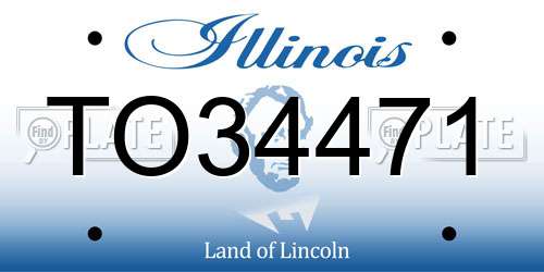 TO34471 Illinois License Plate