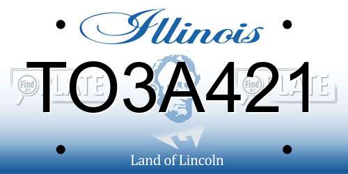 TO3A421 Illinois License Plate