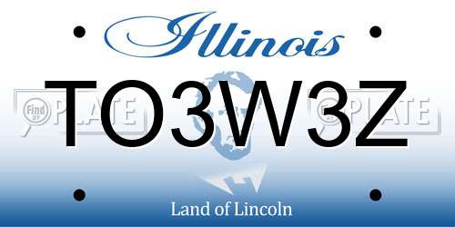 TO3W3Z Illinois License Plate