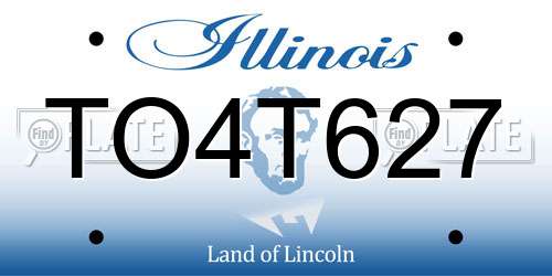 TO4T627 Illinois License Plate