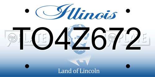 TO4Z672 Illinois License Plate