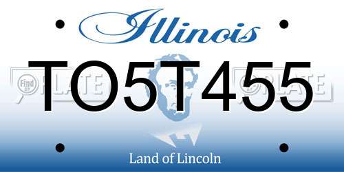 TO5T455 Illinois License Plate