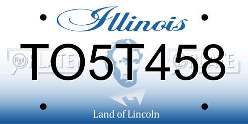 TO5T458 Illinois License Plate