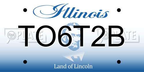 TO6T2B Illinois License Plate