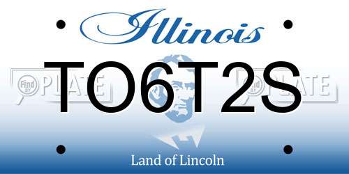 TO6T2S Illinois License Plate