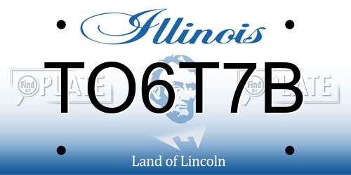 TO6T7B Illinois License Plate