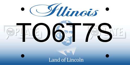 TO6T7S Illinois License Plate