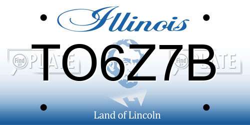 TO6Z7B Illinois License Plate