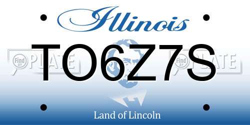 TO6Z7S Illinois License Plate