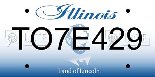 TO7E429 Illinois License Plate