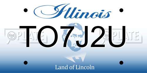 TO7J2U Illinois License Plate