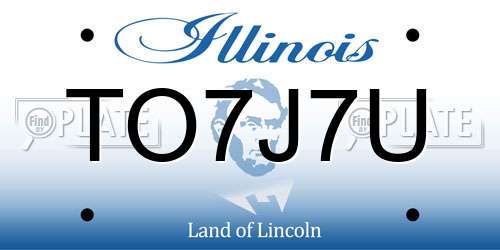 TO7J7U Illinois License Plate