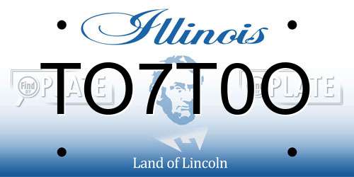 TO7T0O Illinois License Plate