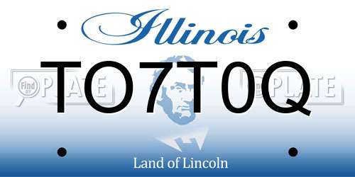 TO7T0Q Illinois License Plate