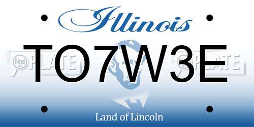 TO7W3E Illinois License Plate