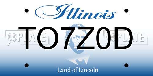 TO7Z0D Illinois License Plate
