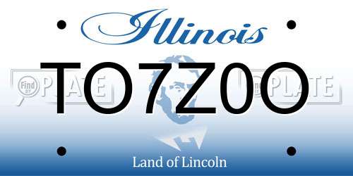 TO7Z0O Illinois License Plate