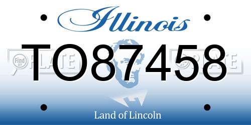 TO87458 Illinois License Plate