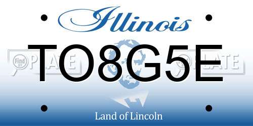 TO8G5E Illinois License Plate