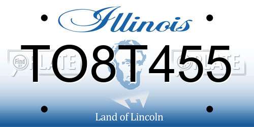 TO8T455 Illinois License Plate