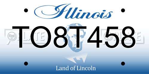 TO8T458 Illinois License Plate