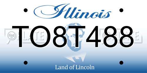 TO8T488 Illinois License Plate