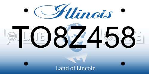 TO8Z458 Illinois License Plate